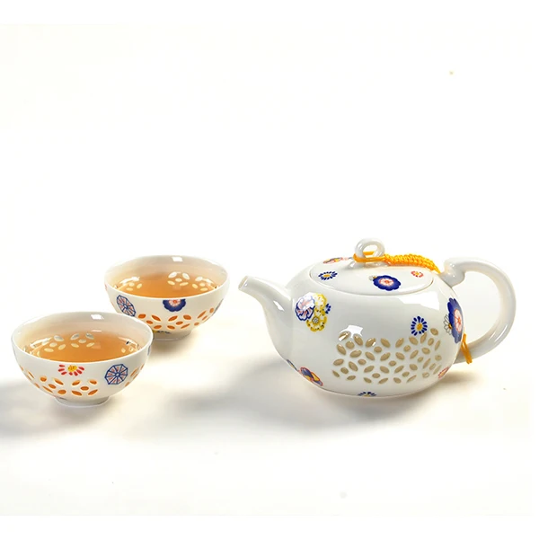 Китайский красный кунг-фу чайный сервиз Ультра-тонких изысканный teaset Костяного