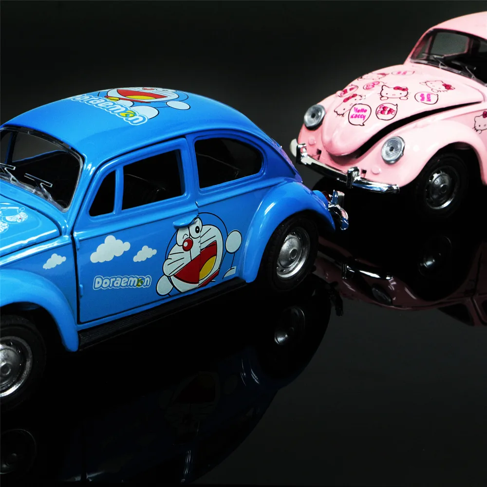 Сплав Ретро Винтаж Doraemon автомобиль Wecker Volkswagen Beetle Свет Звук Diecasts автомобилей