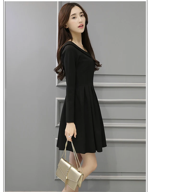 2016 Новых Осенью и Зимой Сладкий Стиль Дамы Хепберн Плиссированные Платья