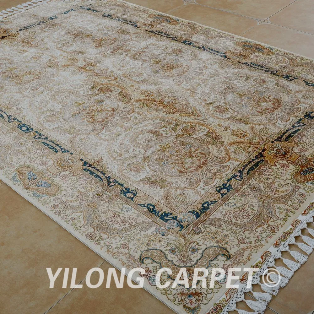 Yilong 5 6 'x 8 3' античный ручной работы персидский Тебризский ковер темно-синий