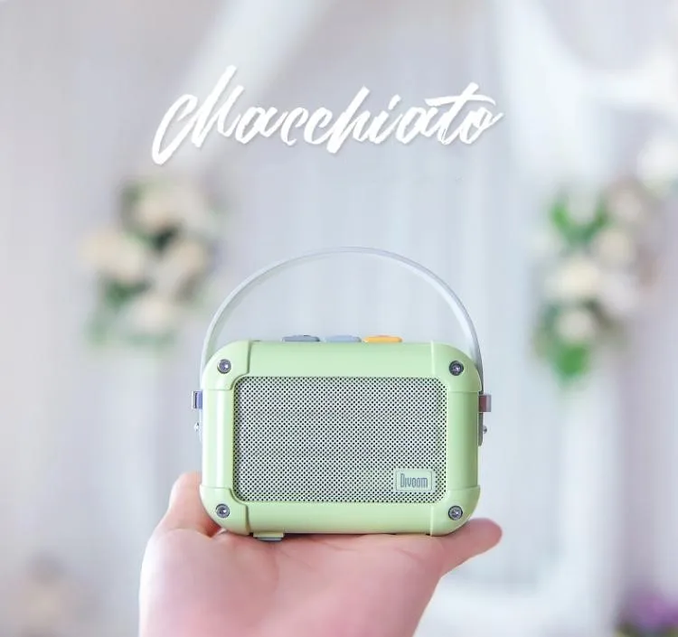 Отличный Divoom Macchiato Bluetooth беспроводной динамик маття зеленый металлический радио открытый портативный ручной музыкальный плеер сабвуфер