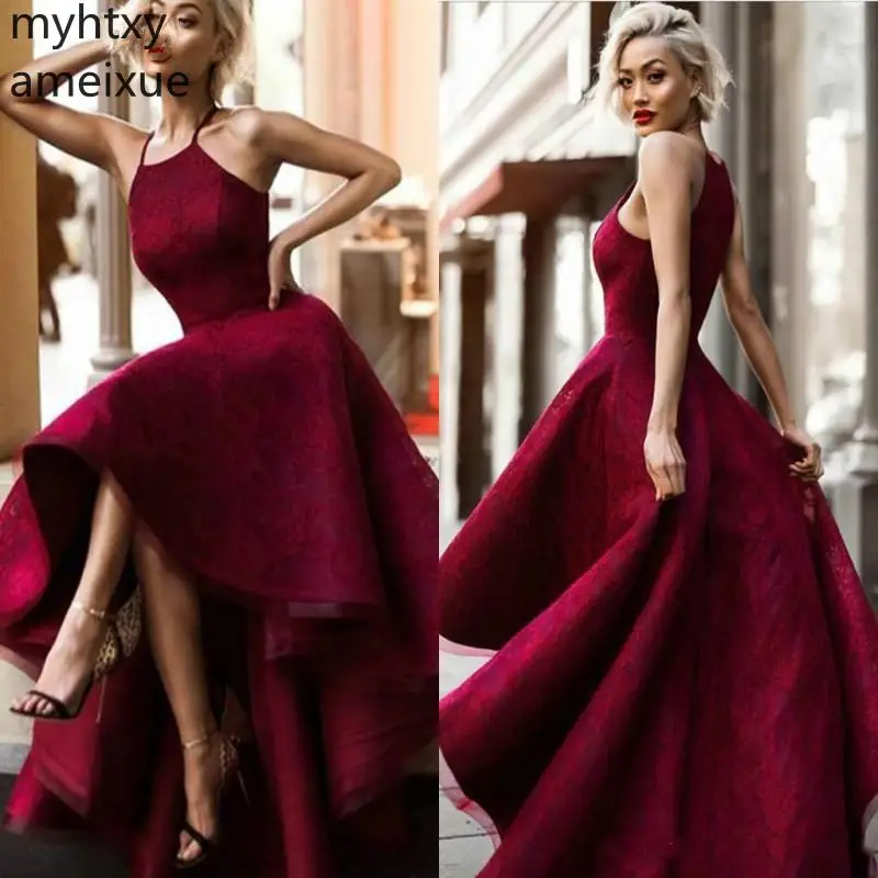 

2021 New Arrival Myhtxyameixue Formal Evening Halter Sweep Train A-line Sleeveless Floor-length Satin Natural Sleeveless Simple