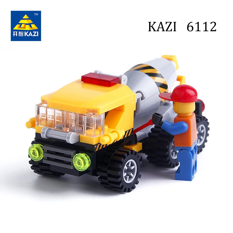 KAZI город модель автомобиля строительные блоки инженер вилочный погрузчик