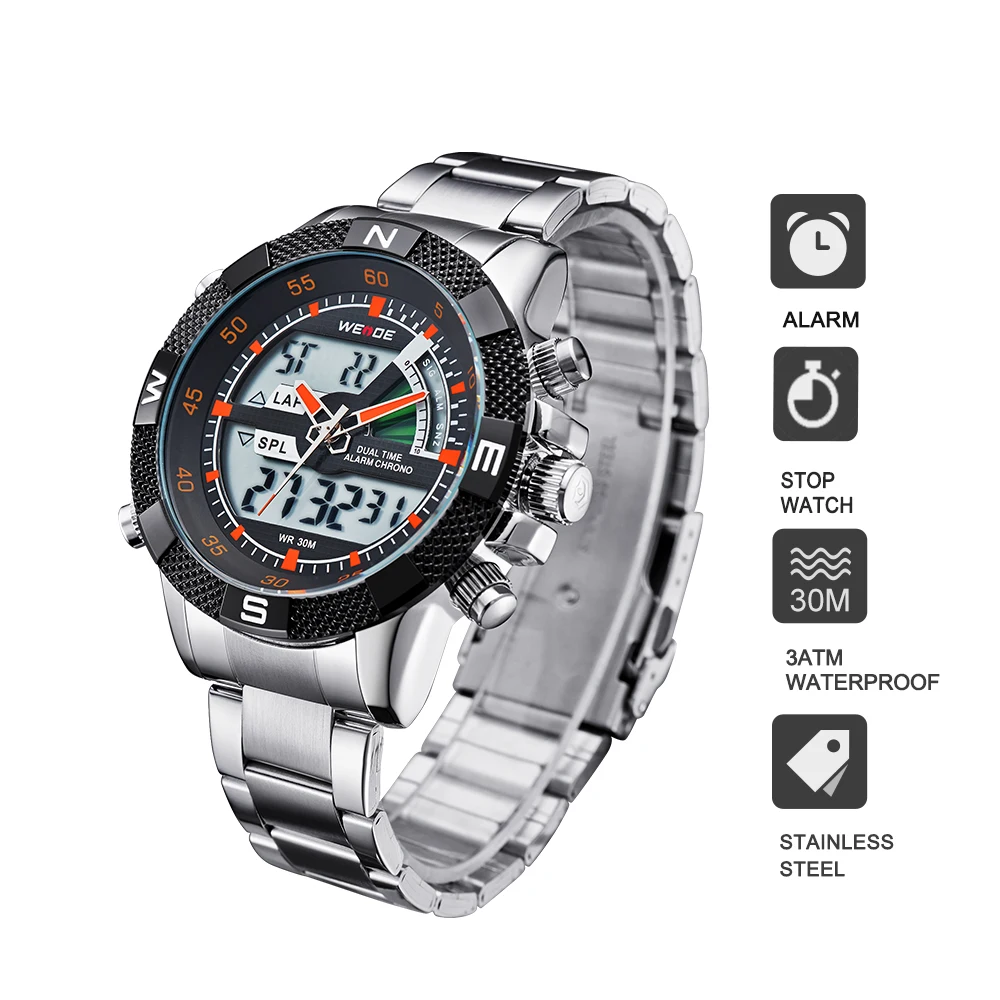 WEIDE часы Открытый Для мужчин спортивный Часы Аналоговый Цифровой Дисплей