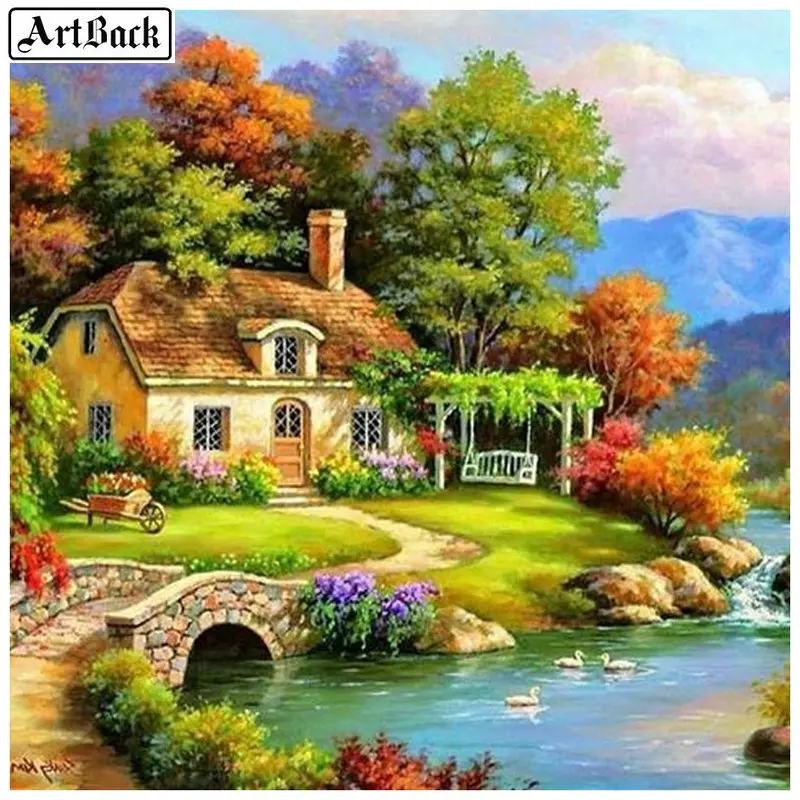 5d diy алмазов картина дом мечты домой камни в форме ромба Дрель Алмазный Набор для