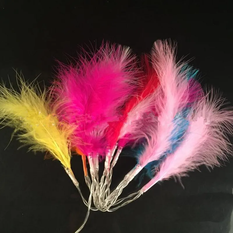 

Colorful Feather LED Fairy String Lights Garland Lamp Home Garden Wedding Decoration Glow Party Supplies