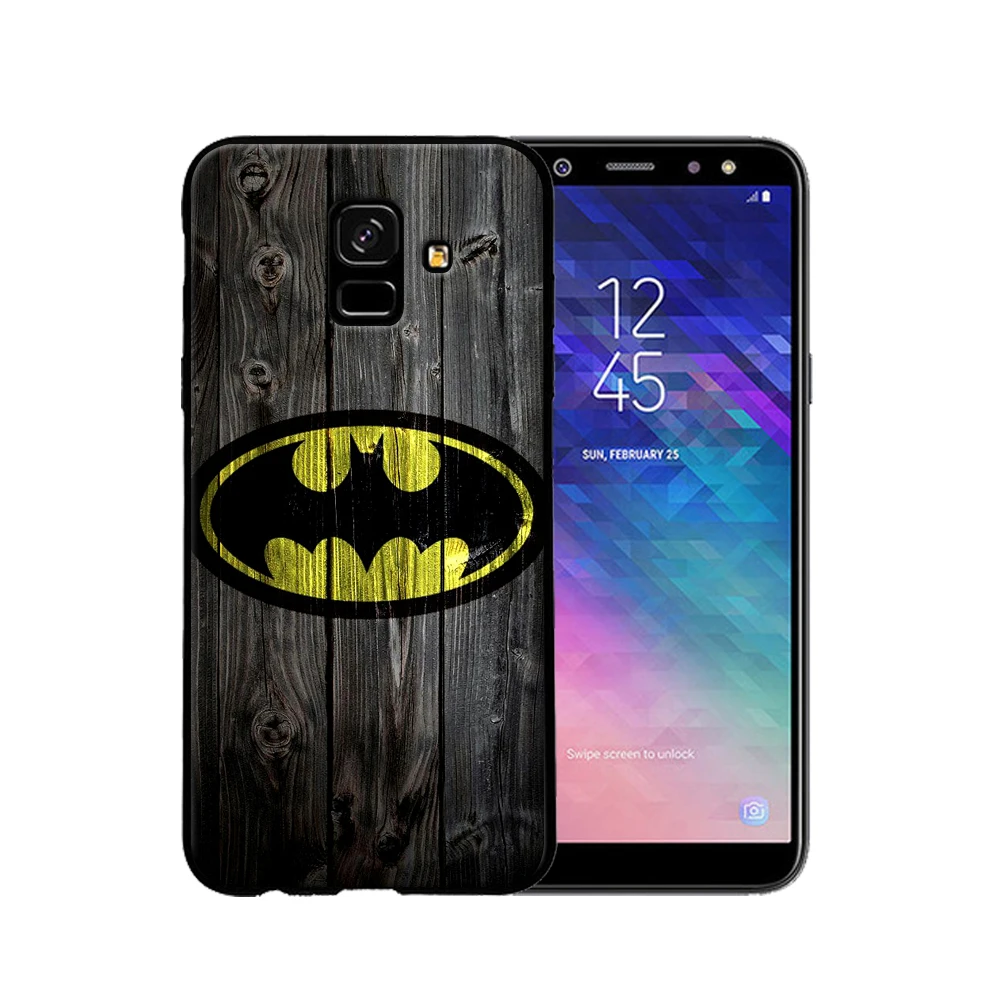 For Samsung Galaxy A6 cover Batman Superman Spiderman black soft silicone A6Plus Mobile Phone Cases |