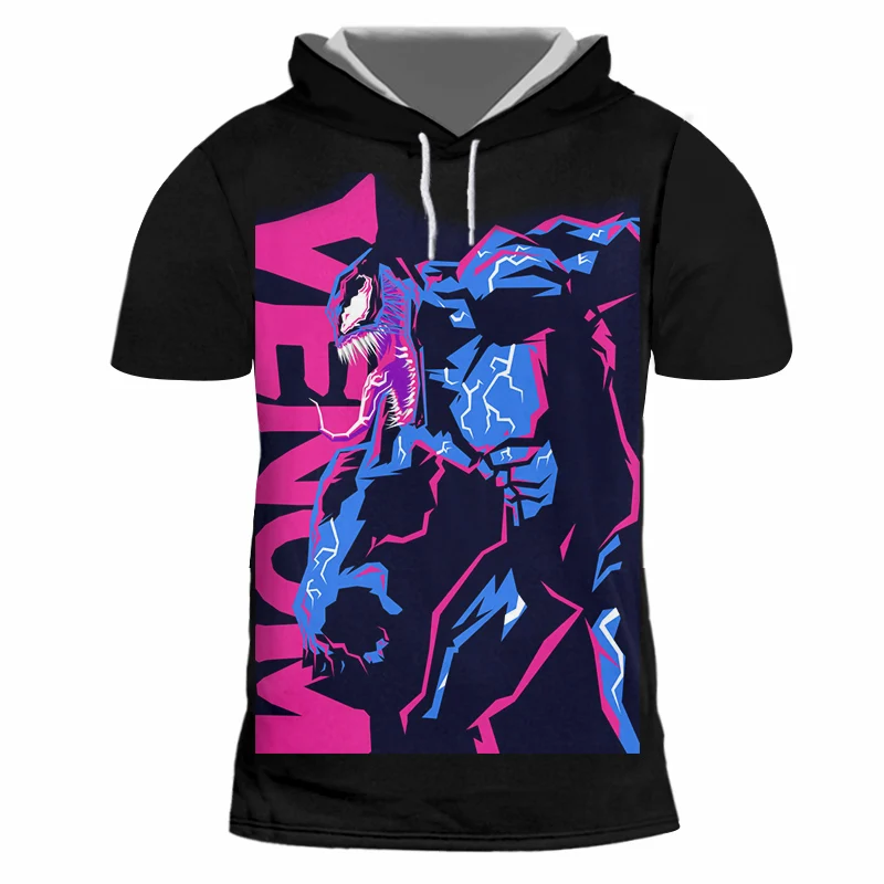 Мужская футболка с капюшоном OGKB коротким рукавом и 3D принтом в виде чипов яда хип