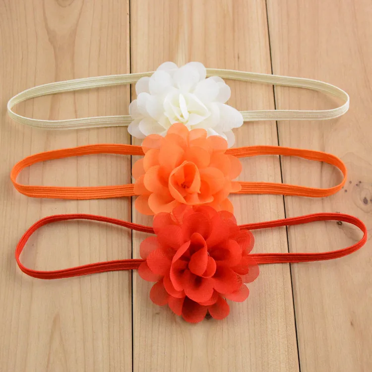 Оптовая продажа 50 шт./лот 2 дюйма мини Шифоновый Цветок с тонкой эластичной тканью