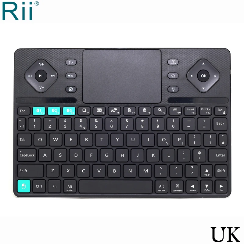 Rii K16 подсветкой двойной режим британский английский Bluetooth клавиатура Мини