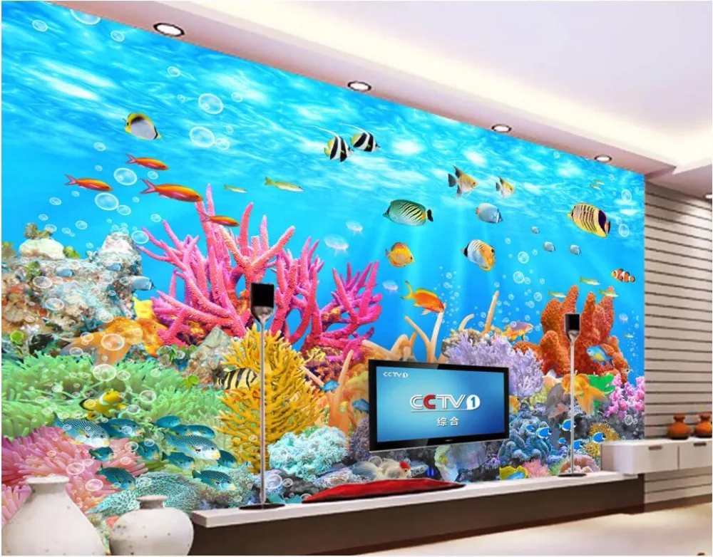 Фотообои на заказ 3d картина стену Коралловый морской мир декор гостиной живопись