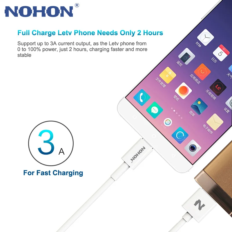 Оригинальный NOHON type C USB 3 0 кабель 3A для MacBook Xiaomi Nokia Oneplus Letv Zuk1 Android телефоны Быстрая