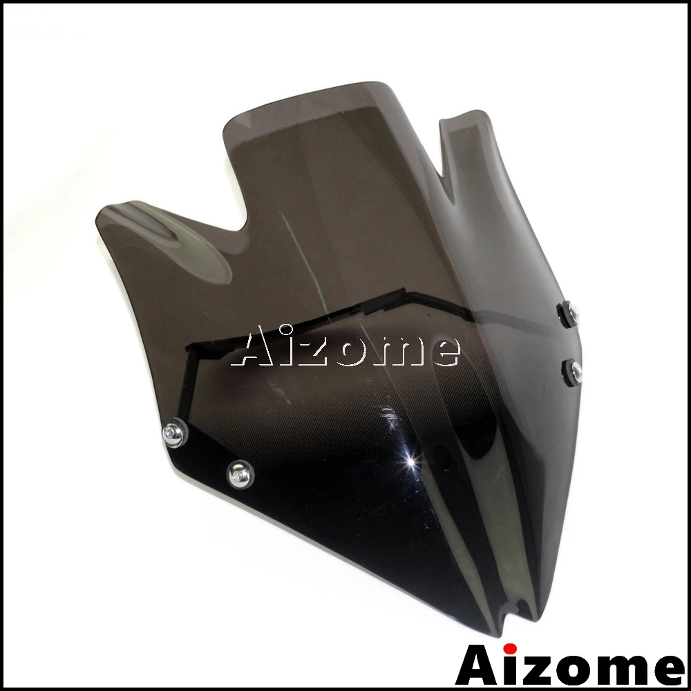 Ветровое стекло для мотоцикла Kawasaki Z750 Z750R 2007-2012 с креплением, цвет - дымчатый.