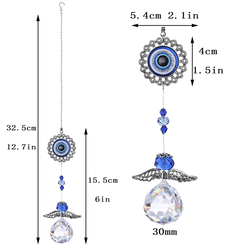 H& D Хрустальный Ангел Suncatcher с фэншуй турецкий синий сглаза домашний декор защита благословение новоселье Шарм с днем рождения подарок