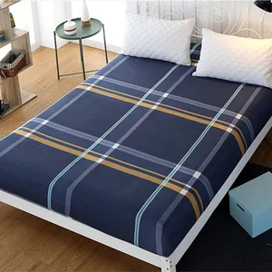 Простыня двуспальная клетчатая, натяжная простыня из микрофибры, полиэстер, наматрасник, эластичный Натяжной размер King Size