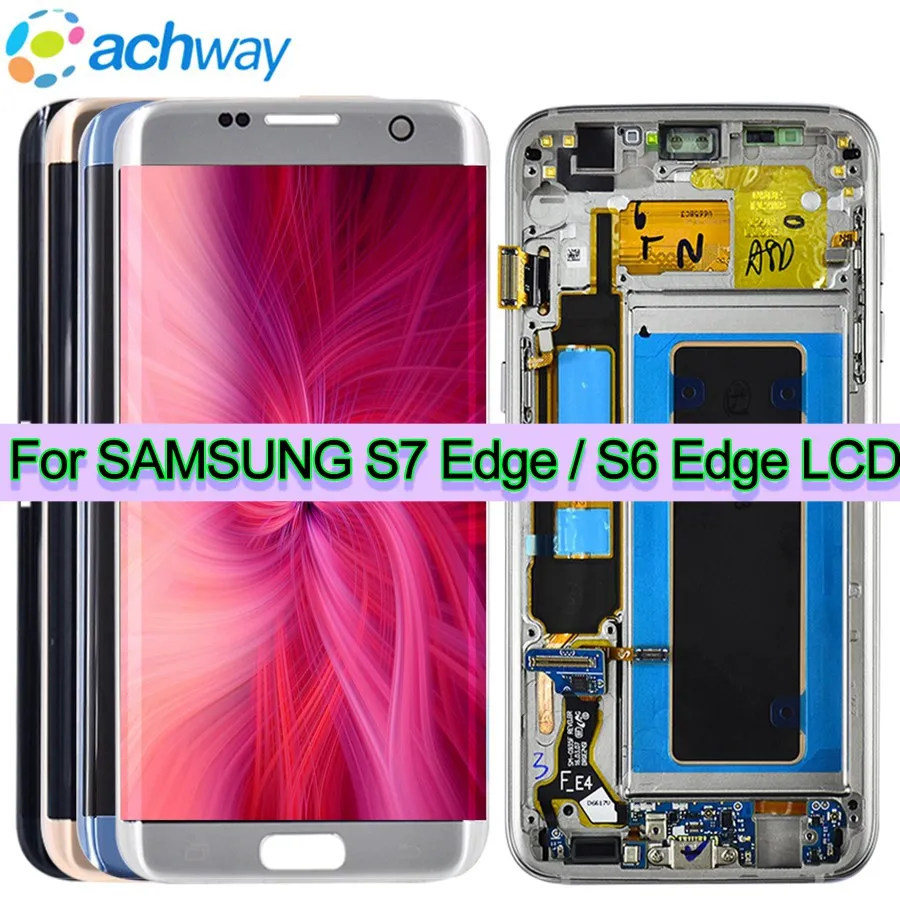 100% протестированный ЖК дисплей для SAMSUNG S6 edge G925 сенсорный экран дигитайзер в