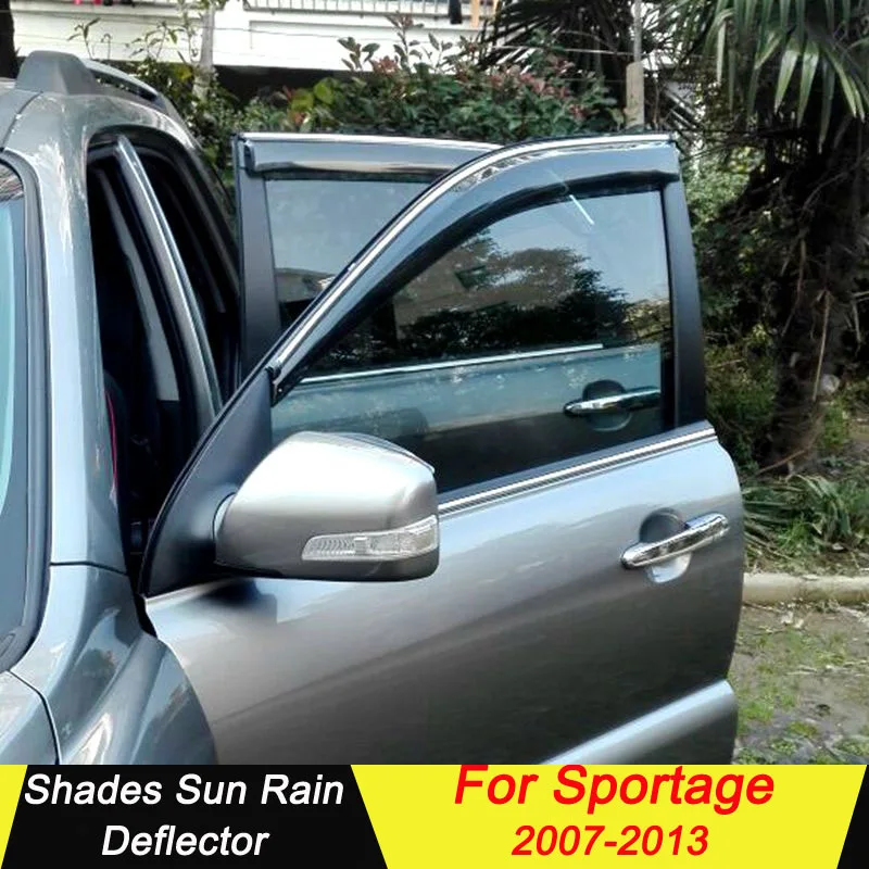 Для KIA Sportage Пластик оконный козырек Vent Оттенки Защита от солнца Дождь Отражатель гвардии Для KIA Sportag авто аксессуары 4 шт./компл. 2007-2013