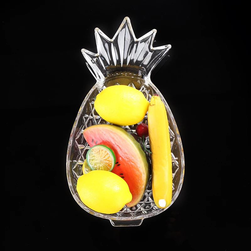 1" креативное Хрустальное стекло форма ананаса Фруктовая тарелка Ananas сервировочный лоток стеклянная посуда ремесло посуда декор для гостиной кухня