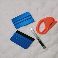car carbon fiber wrapping film squeegee scraper glass tools brush tinting sticker cutter knife auto styling accessories 4pcsset