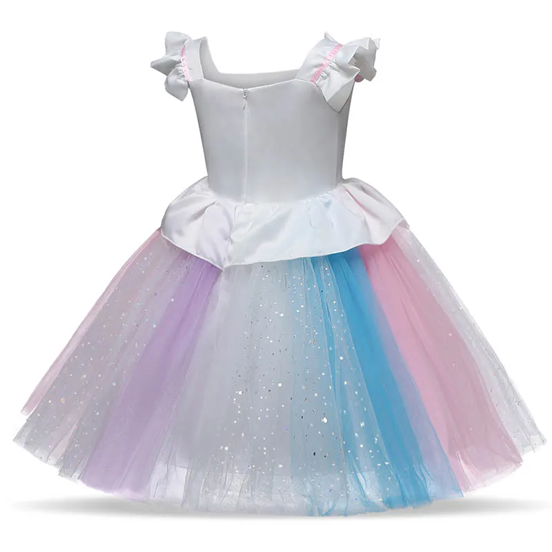 Летнее платье-пачка с радугой наряд для дня рождения малышей Сетчатое платье