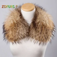 zdfurs womens real fur collar raccoon square collar scarf shawl winter collar scarves