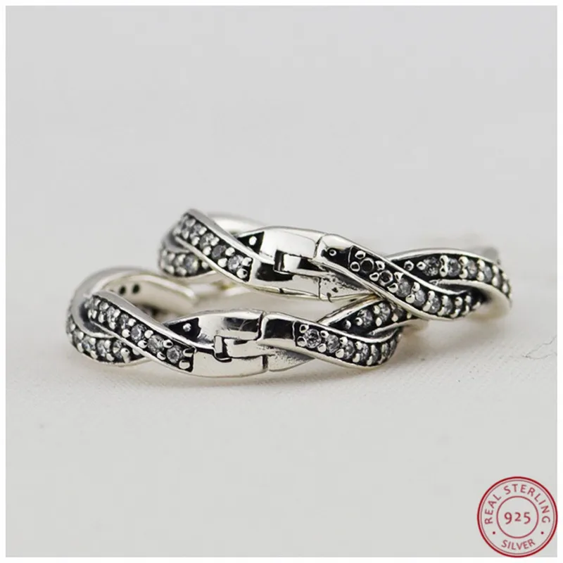 Серьги кольца женские из серебра 925 пробы с фианитом|Серьги-кольца| |