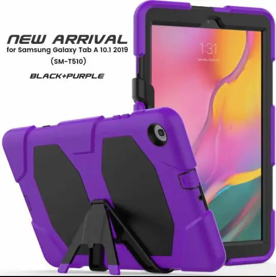 Чехол для Samsung Galaxy Tab A 10,1 T510 T515Tablet ударопрочный жесткий военный, повышенная нагрузка силиконовый прочная стойка защитный - Цвет: 6