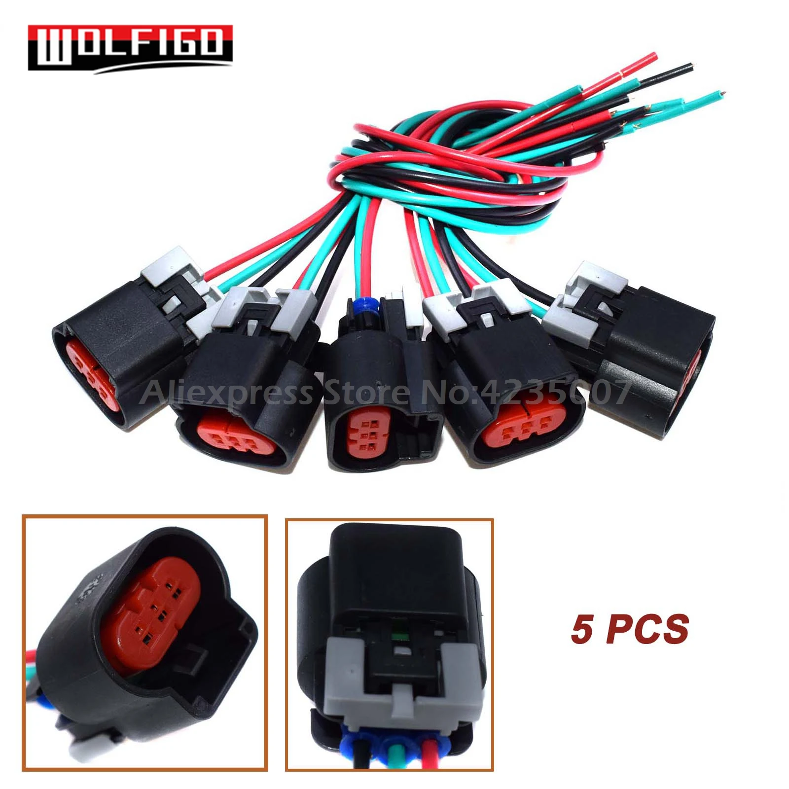 5pcs with wire WOLFIGO для G-M E85 Flex топлива сенсор разъем косичку w/или w/o провода топливный состав этанол 13577394,13577379, 13577429 - Цвет: 5pcs with wire