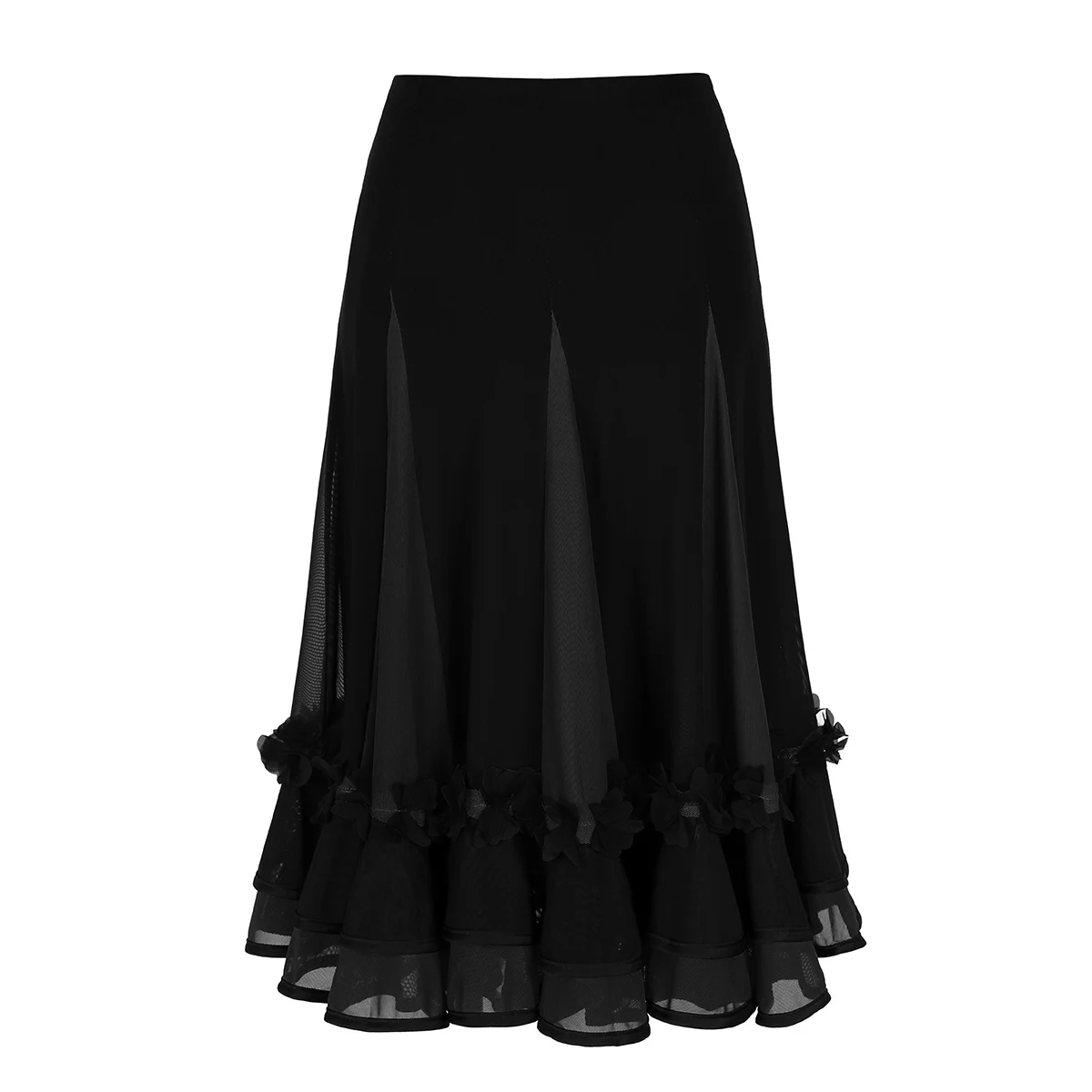 ChicTry Женская юбка для бальных танцев с высокой талией латинских цветным блоком