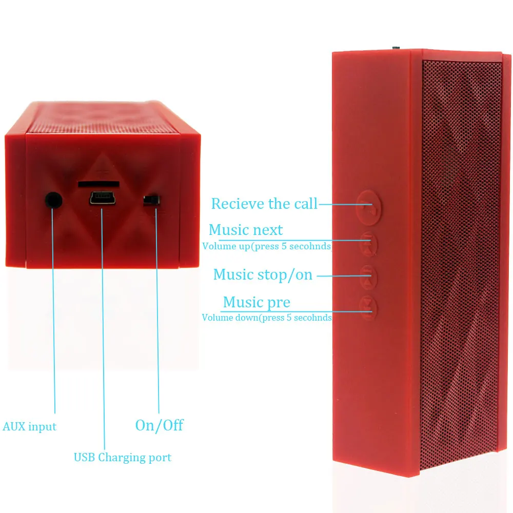 Kubite Марка Мини Портативный Спикер Bluetooth Беспроводной Громкой Связи Стерео