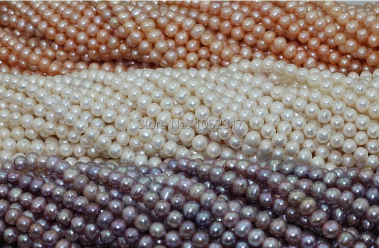 

Top Real pearl Round Bead 8-9mm Natural pearl highlight Pearl 40cm Strand White Pink Purple Loose Beads Women Jewelry DIY