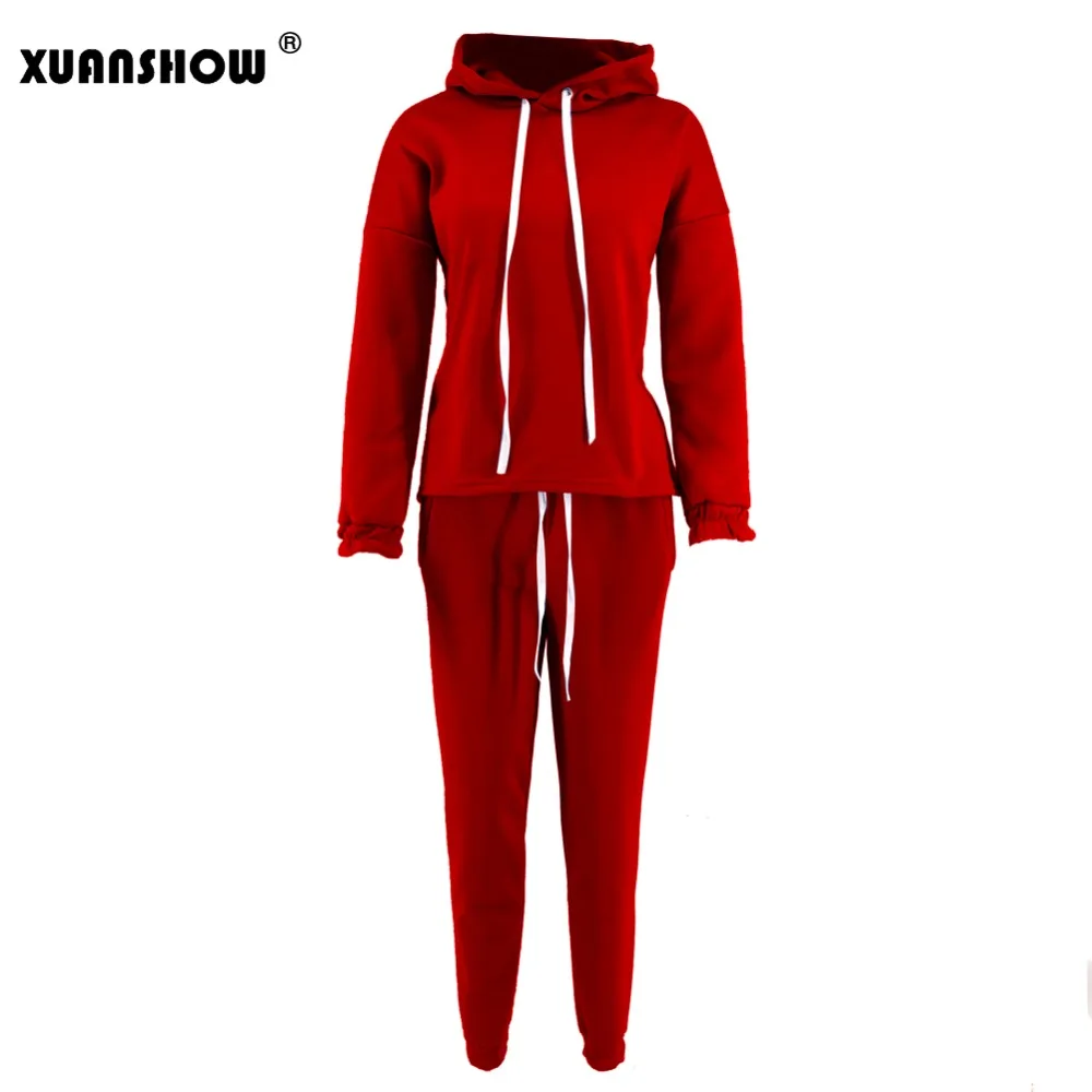 XUANSHOW 2020 осень зима ассиметричные однотонные женские наряды толстовки с длинным