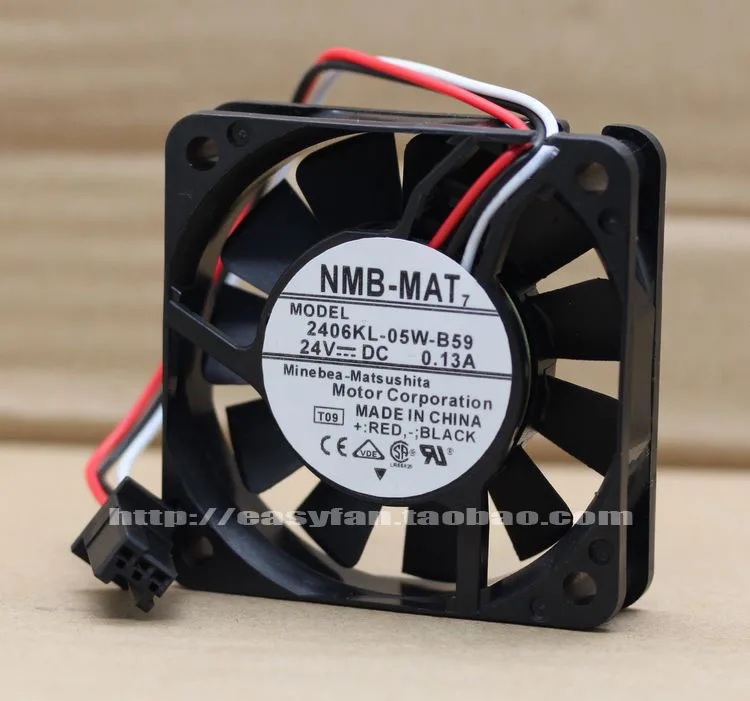 NMB MAT 2406KL 05W B59 T09 B00 DC 24V 0.13A 3 жильный 60x60x15 мм Сервер вентилятор охлаждения|square fan|server