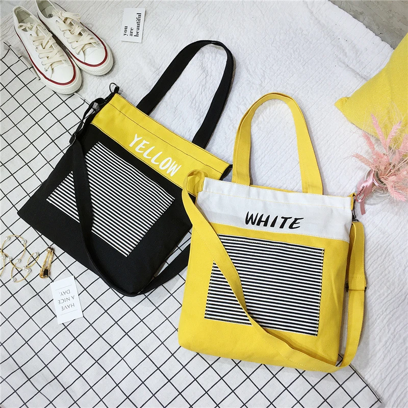 

New Canvas Tote Bag Women Reusable Shopping Shoulder Bags Large Casual Beach Gift Handbag Girls Female Holiday Beach School Bag