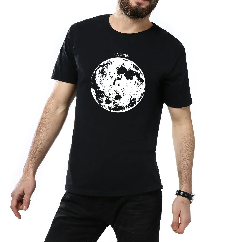 2019 футболка с короткими рукавами из хлопка принтом Земля черная одежда большого