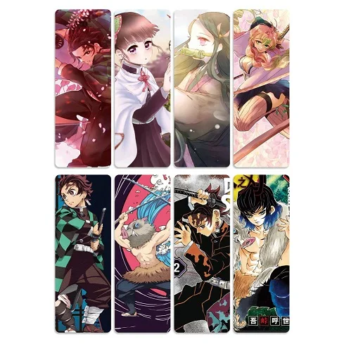 Style 3 8 шт. Kimetsu no Yaiba аниме закладки для книг водонепроницаемый прозрачный ПВХ пластиковая Закладка Красивая Книга знаки Подарок - Цвет: Style 3