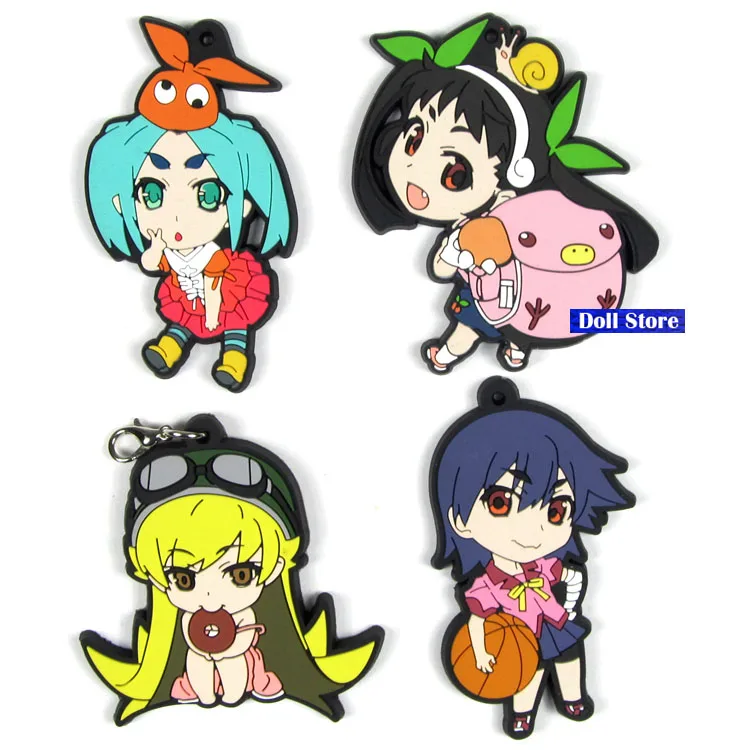 Nisemonogatari Oshino Shinobu Sengoku Nadeko, оригинальная японская фигурка аниме, резиновая модель, ремешок D235