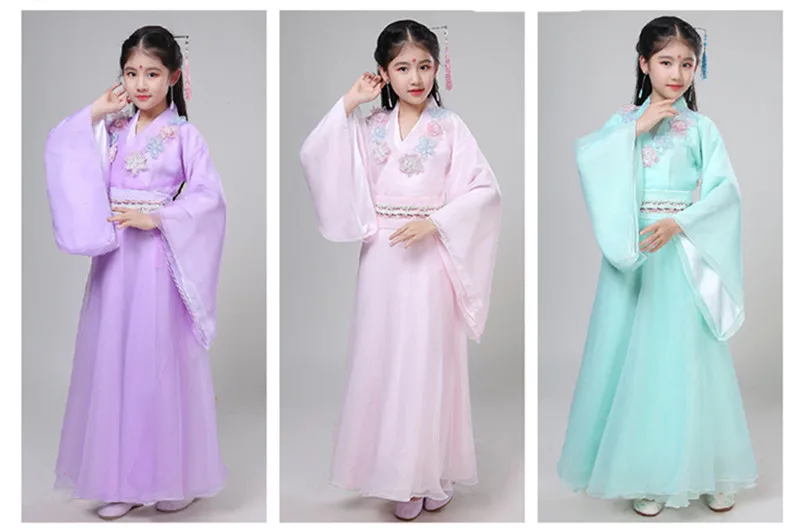 Платье hanfu для девочек детская одежда китайский старинный наряд традиционный