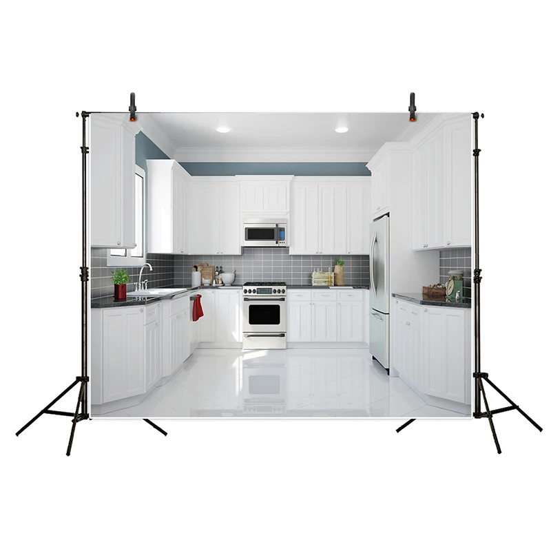 Allenjoy фоны для фотосъемки кухня белый фон 3D сцена фото виниловые | Электроника