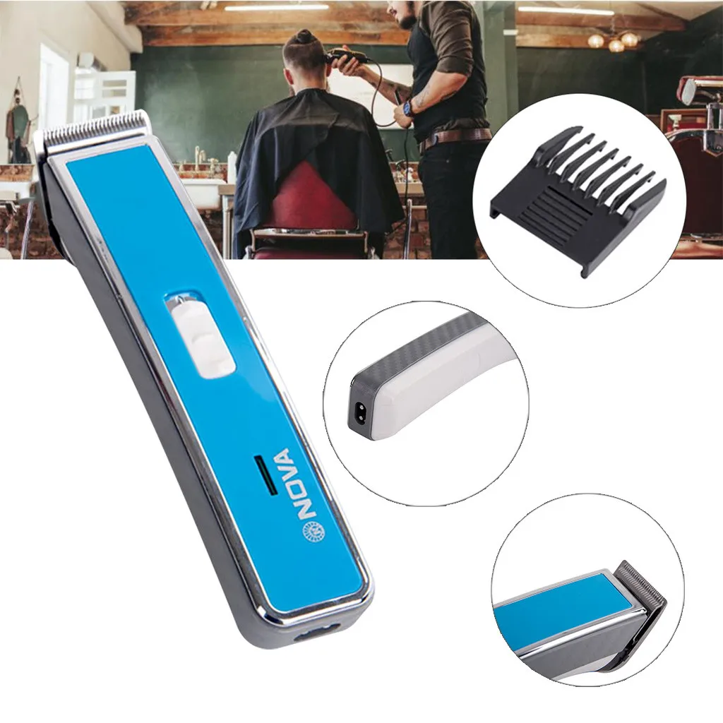 Blue Электрическая машинка для стрижки волос Nova Заряженная электрическая машинка для стрижки волос Домашний Мини-Парикмахерская бритва триммер для стрижки волос cortadora - Цвет: Blue