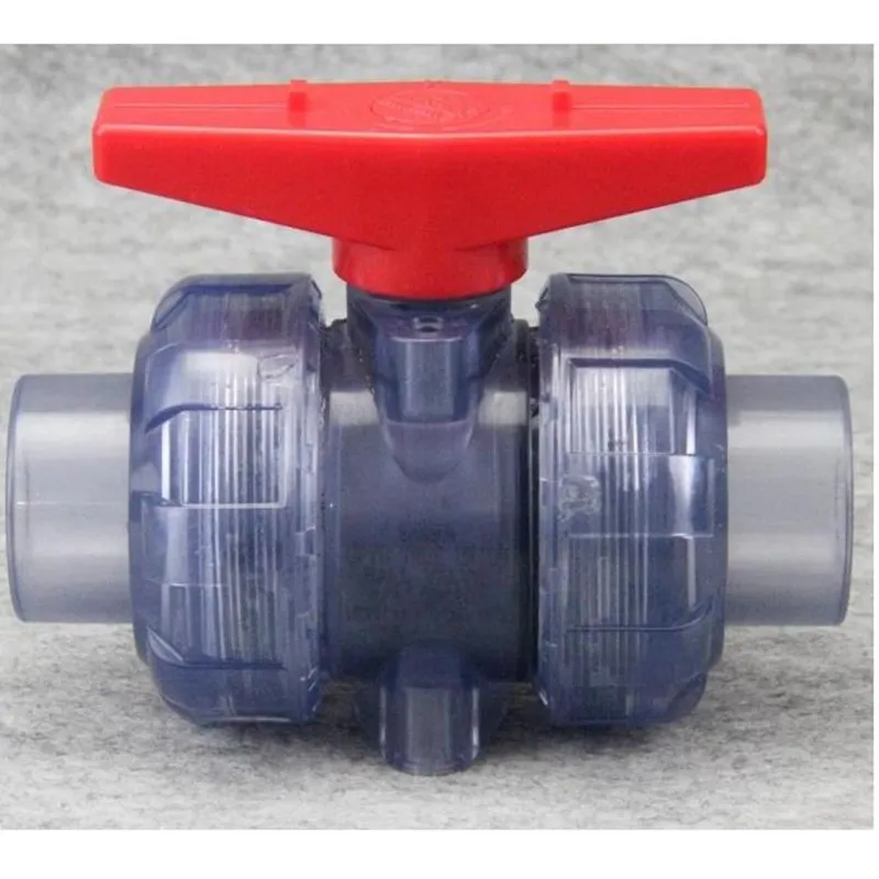 Прозрачный шаровой клапан из НПВХ с внутренним диаметром 20 63 мм два соединения