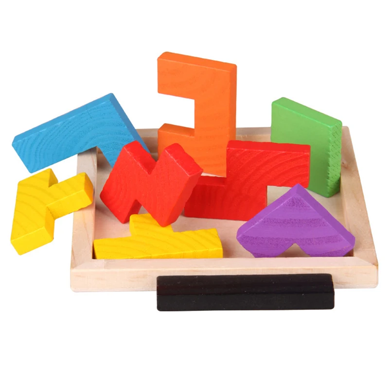 1 Набор, многоцветная головоломка Tangram, геометрические когнитивные тетрис блоки, волшебные Интеллектуальные развивающие Игрушки для маленьких детей