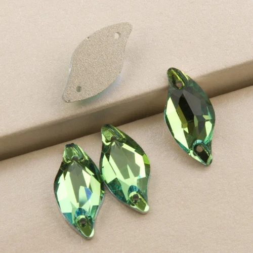 Peridot YANRUO 3254 Алмазный лист Стразы для шитья плоские с оборота бусины Стразы шьют на хрустальных камнях для изготовления ювелирных изделий - Цвет: Peridot