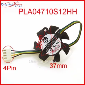 Бесплатная доставка, охлаждающий вентилятор пластины 04710s12hh, 12 В, 0,18 А, 37 мм, вентилятор 25x25x25 мм, охлаждающий вентилятор для видеокарты, 4 провода, 4 контакта