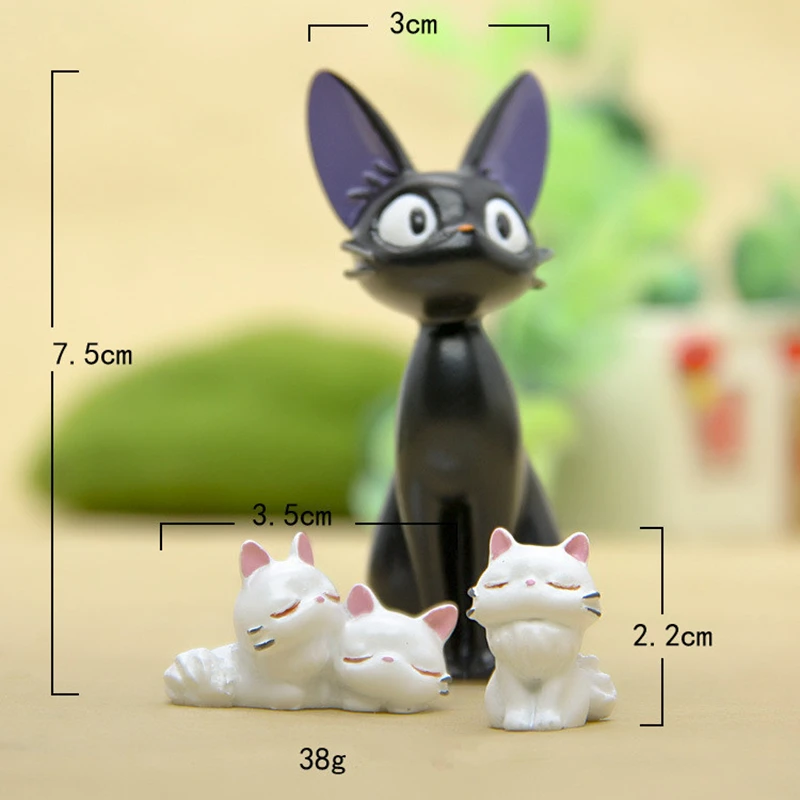 1 шт. изделия из смолы Kiki's, служба доставки, фигурки кошек, белые животные, украшения, черная кошка Kiki Gigi, миниатюры, украшения, подарки