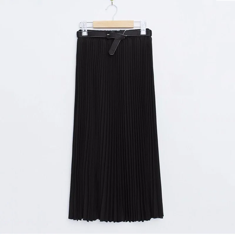 Elegant Summer 2016 Chiffon Women Long Skirts Womens High Waist Pleated tulleTutu Maxi Skirt Bohemian Solid 10 Colors falda | Женская