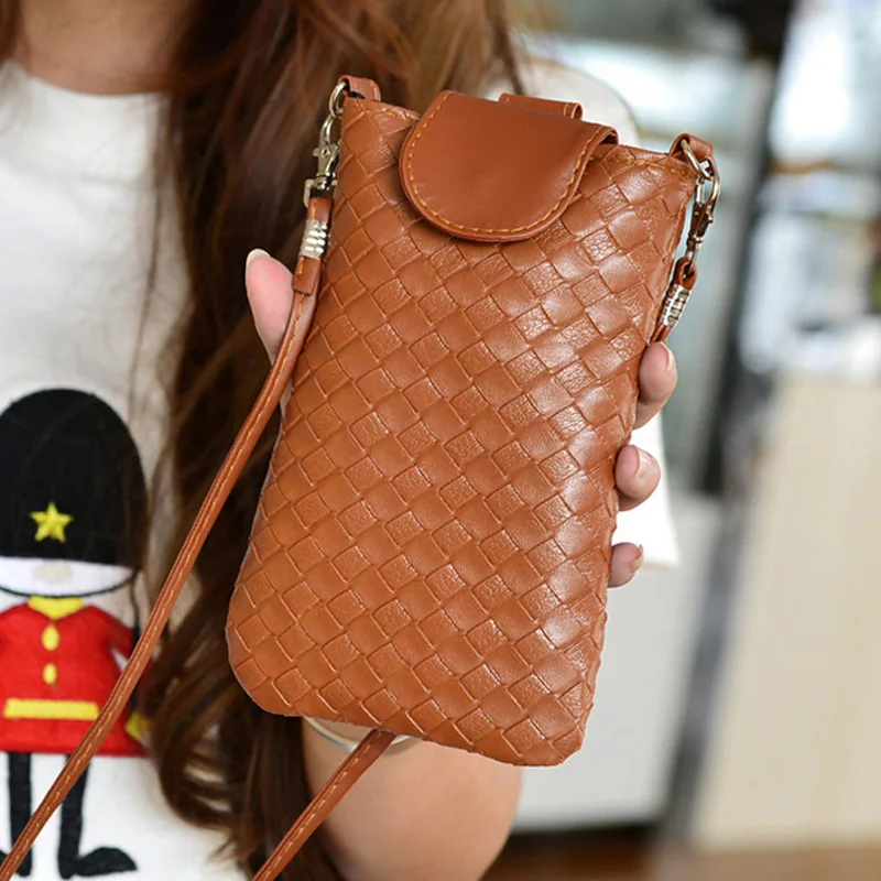 2019 вязаная сумка для телефона в Корейском стиле многоцветная через плечо модная