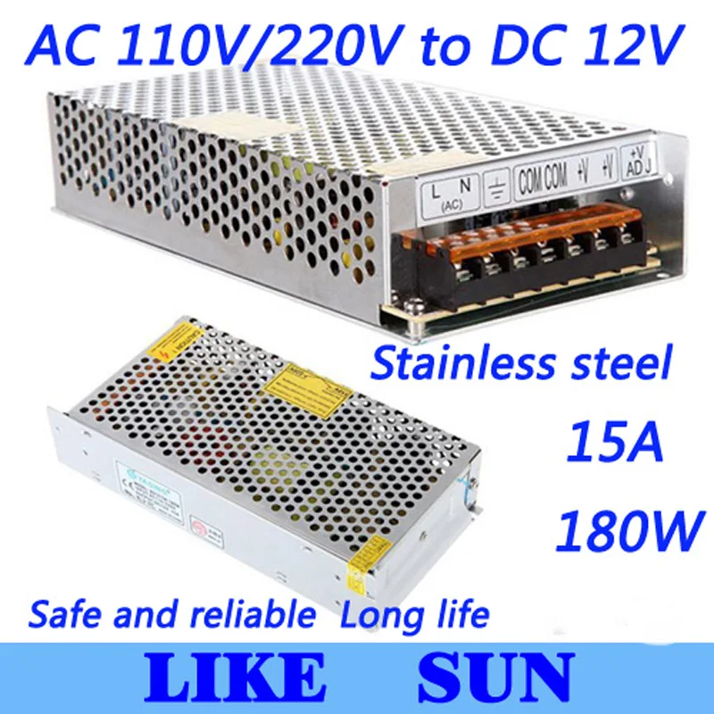 

High Quality LED switching power supply LED power supply 12V 15A 180W transformer 100-240V