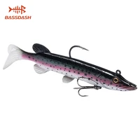 bassdash true pike soft swimbait saltwater bass fishing lure built in lead weight 10 5cm14g 13cm25g