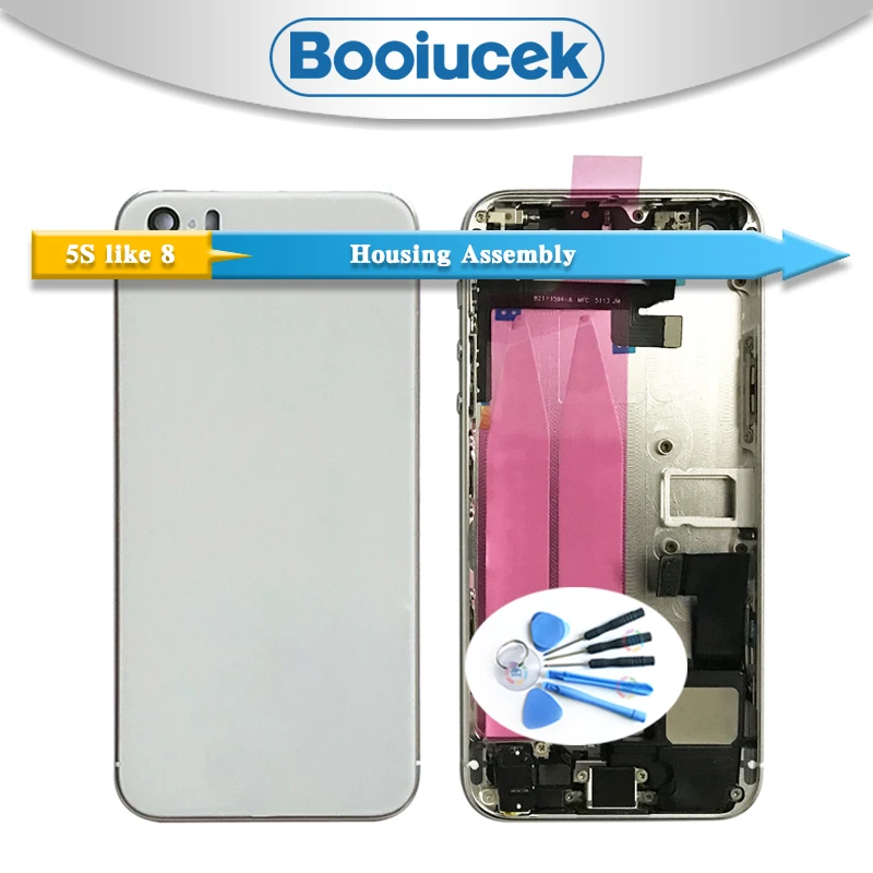 

High Quality For iphone 5 5G 5S SE Like 8 Back Full Housing Assembly Battery Cover Door Rear Middle Frame Chassis Flex Cable
